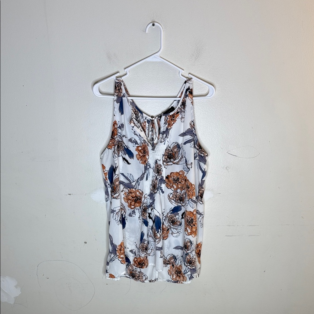 Sanctuary White Floral Sleeveless Women's Top Tie Back Size XL